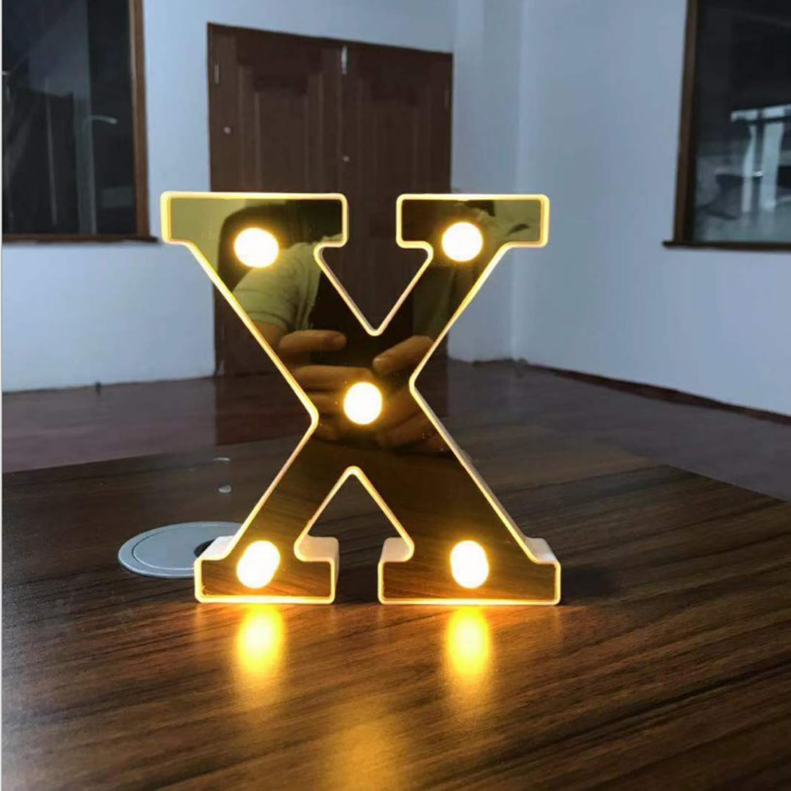 LED Letter X Lights 16cm Marquee Decoration Light Up 0-9 Numbers Night Light Letters Lights Sign for Party Wedding Anniversary Decor Battery Operatgn — image 1