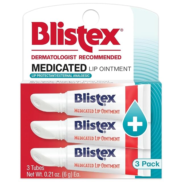 Blistex Medicated Lip Ointment 0 21 Ounce Tube Relieves Cold Sores Helps Heal Dry Chapped Lips Pain Relief