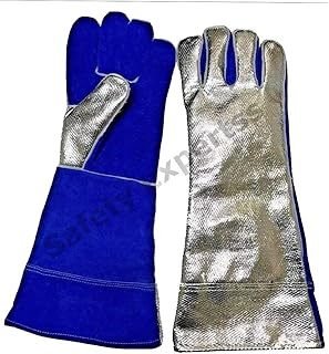 Heat Resistant Kevlar Aluminized Welding Gloves Safety Work Glove (Yellow 18')