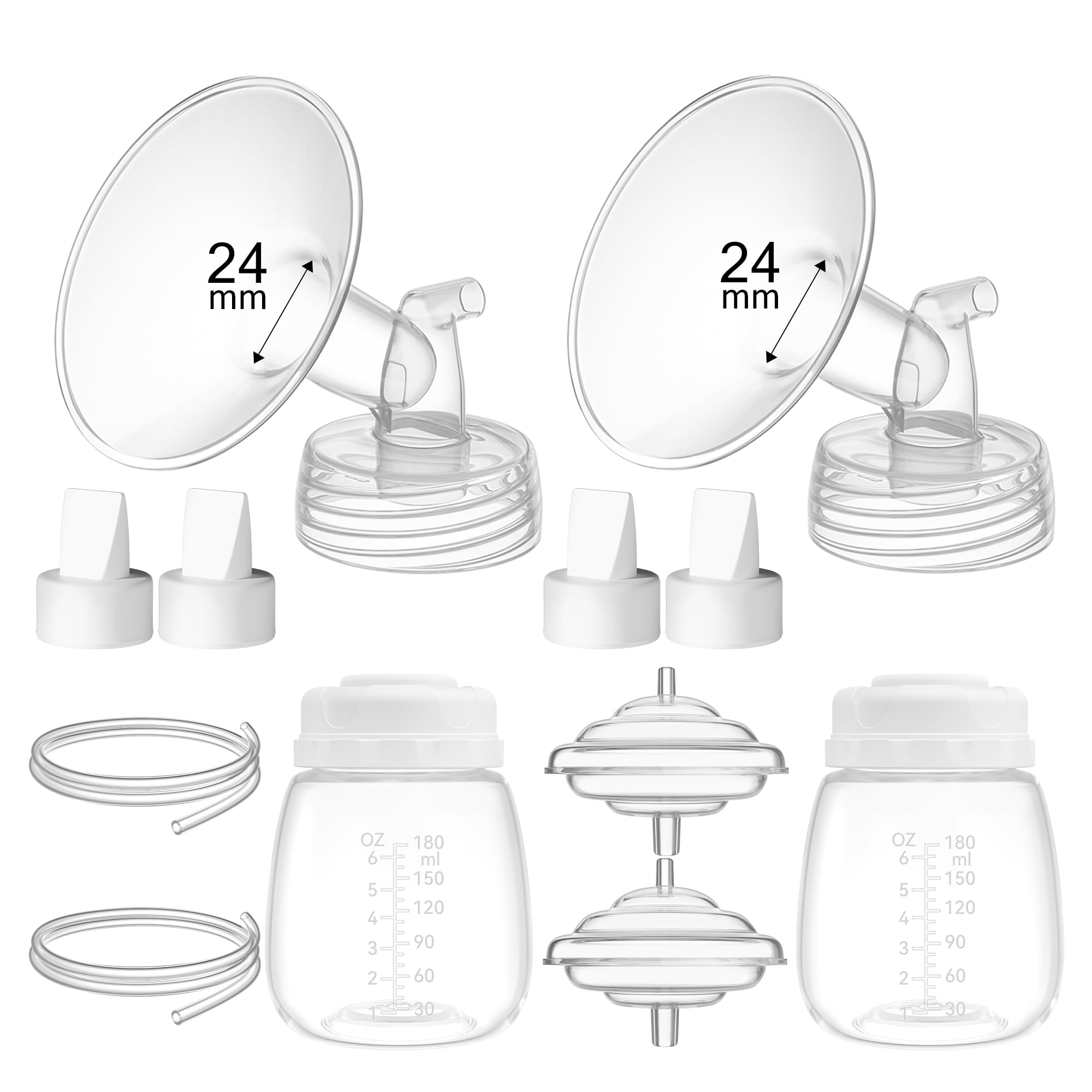 TOVVILD 24mm Replacement Pump Parts for Spectra S1 S2 9 Plus Synergy Gold Includes Flange Duckbill Valve Tubing Backflow Protector Bottle,Compatible