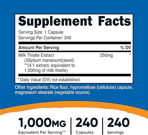 Miniatura 2 de Nutricost cápsulas de cardo mariano 0009 oz 1 botella 1