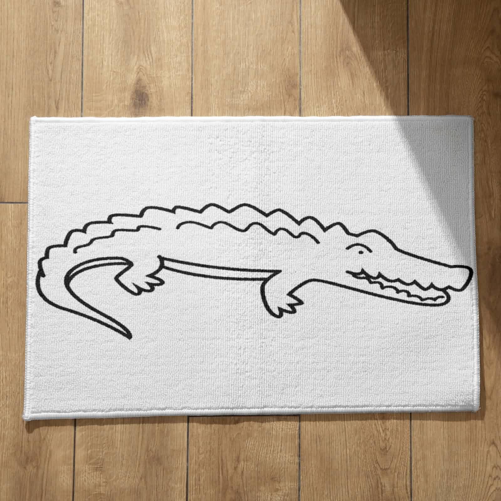 Tapis de salle de bain ultra absorbant et lavable motif crocodile CEVAN