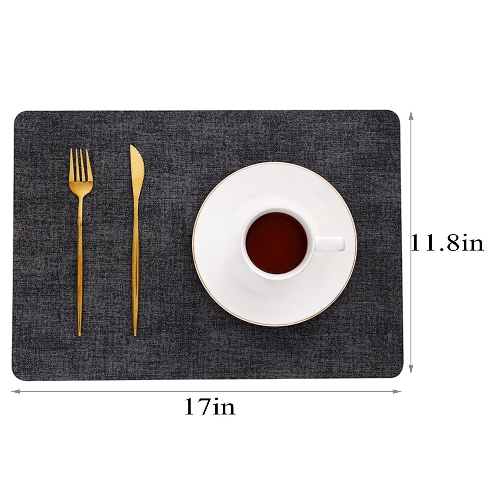 TIMOBISS Tovagliette all'americana double-face in finta pelle, impermeabili, antiscivolo, lavabili, per sala da pranzo e uso esterno, set di 4/6/8 (beige, ovali, set da 4)