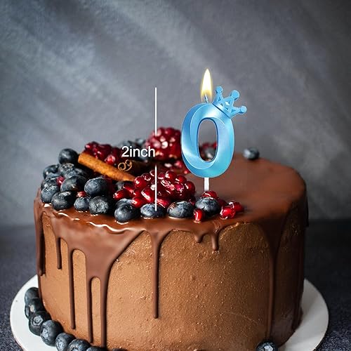 Miniatura 33 de Blue Number 4 Birthday Cake Candle, 3D Shape Crown Birthday Number Candle, 4th Birthday Party Blue Theme Cake Topper Decorations (Blue 4)