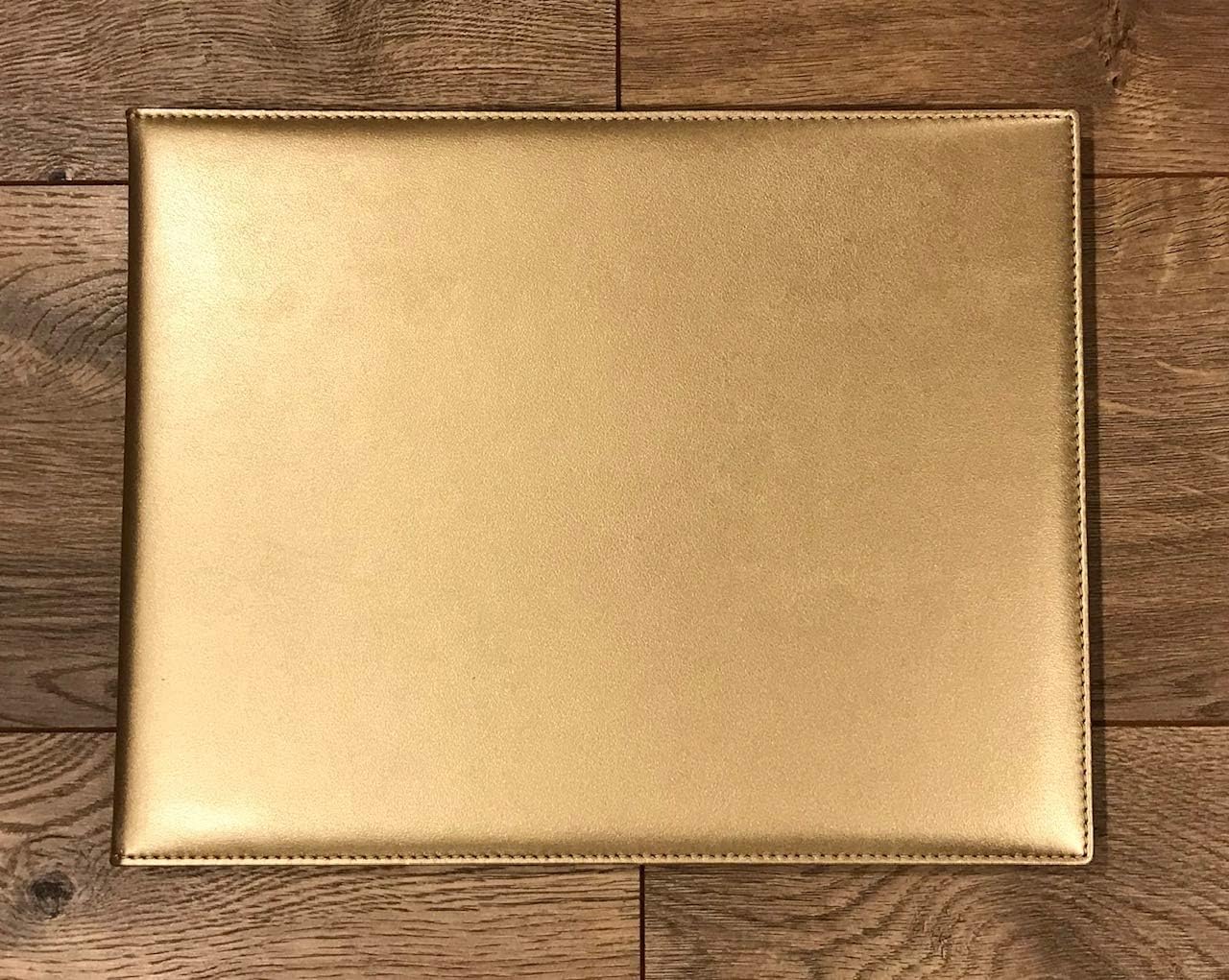 Leather Guest Book Padded Italian - Gold