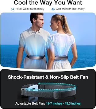 TORRAS 2026 Top Portable Waist Fan COOLiFY Zone 3, Ultra-Light Personal Wearable Belt Fan, 26ft/s Strongest Wind for Full Body CoolingNo.1 Cooling Area & Cool Tech Rechargeable for Outdoor/Jobsite
