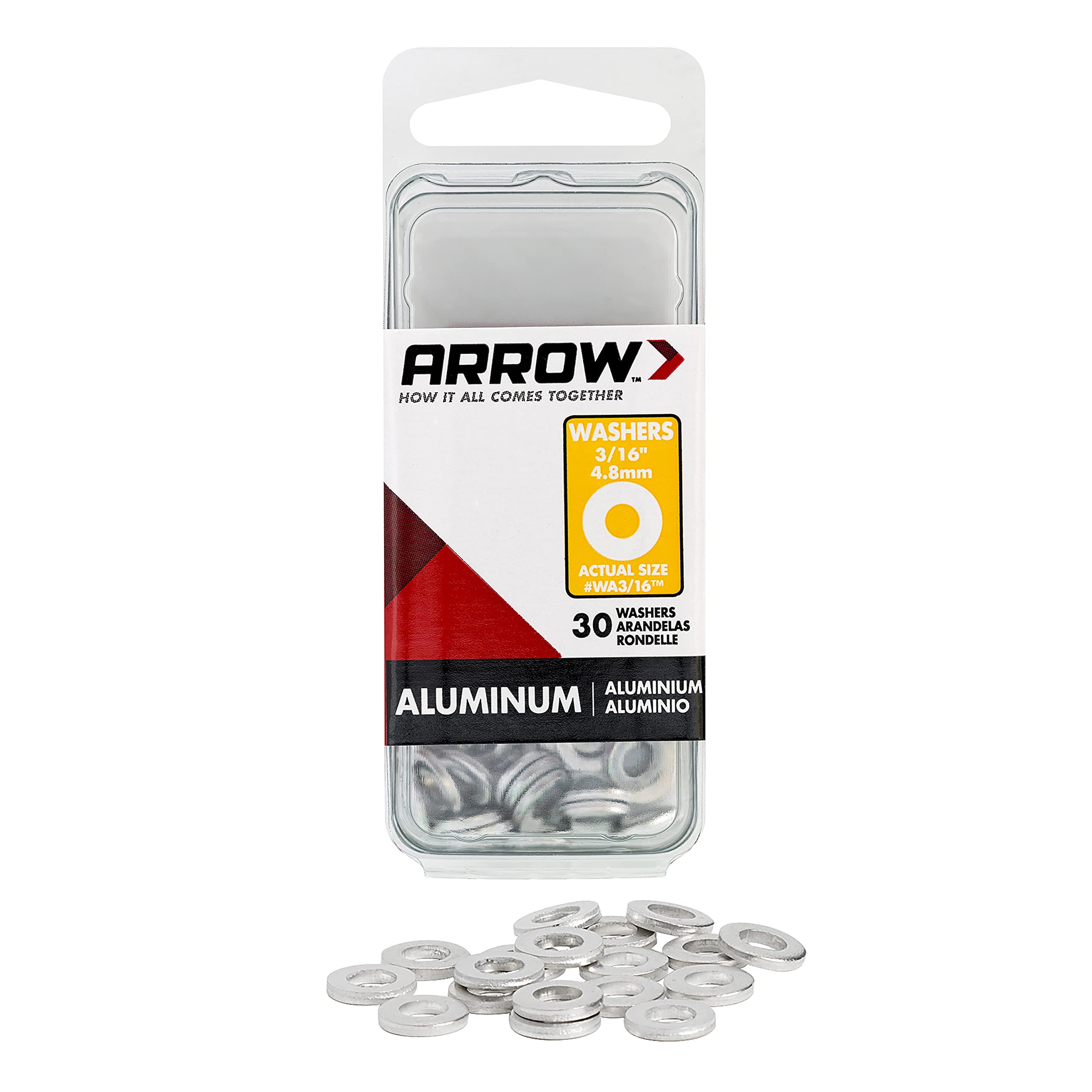 Arrow Fastener WA3/16 Aluminum Washers, Silver | Durable, Corrosion-Resistant Fastening Hardware