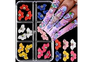 24 pcs/box Handmade Flower Nail Charms 3D Delicate Flowers for Nails Acrylic...
