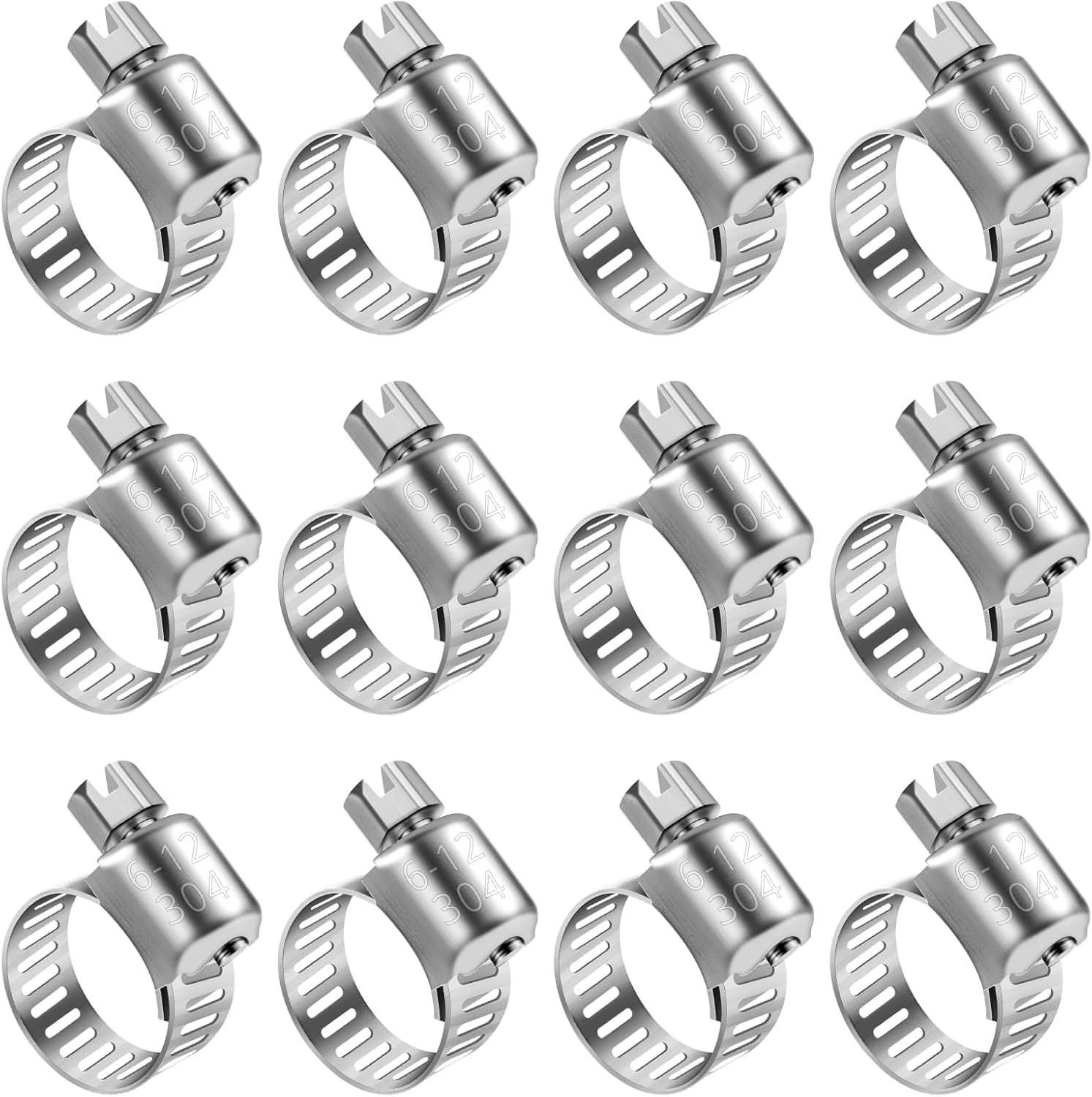 MRbrew Worm Gear Hose Clamps, 12 Pack Stainless Steel Hose Clamps for Home Brewing