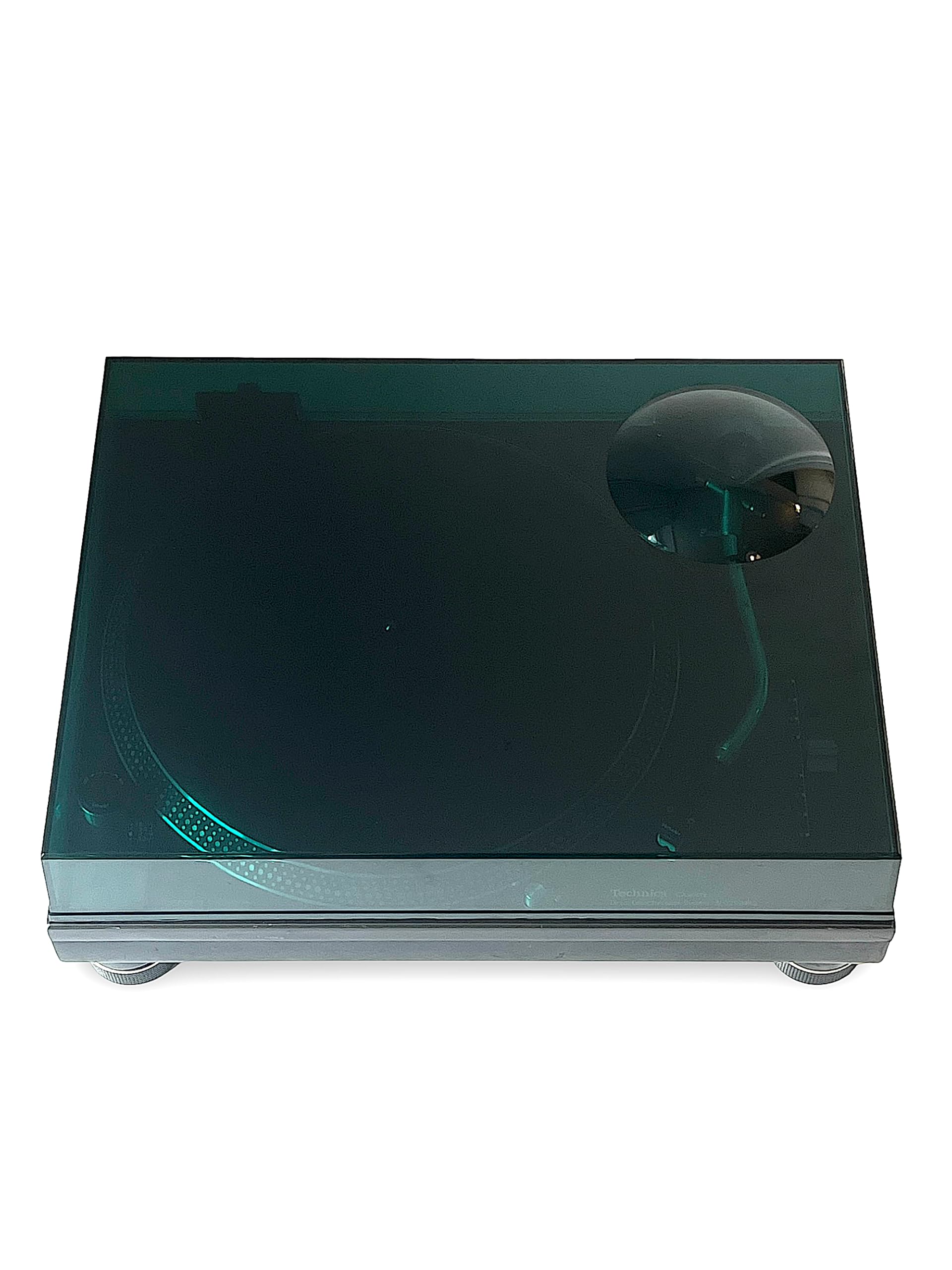 Green Dust Cover + Black Hinges for Technics SL-1200 & SL-1210 Turntable, Adjustable Hinges 20°- 90°, Staubschutzhaube mit 20°- 90° Schwarze Scharniere MK LTD GR Plattenspieler Grün Mondecks