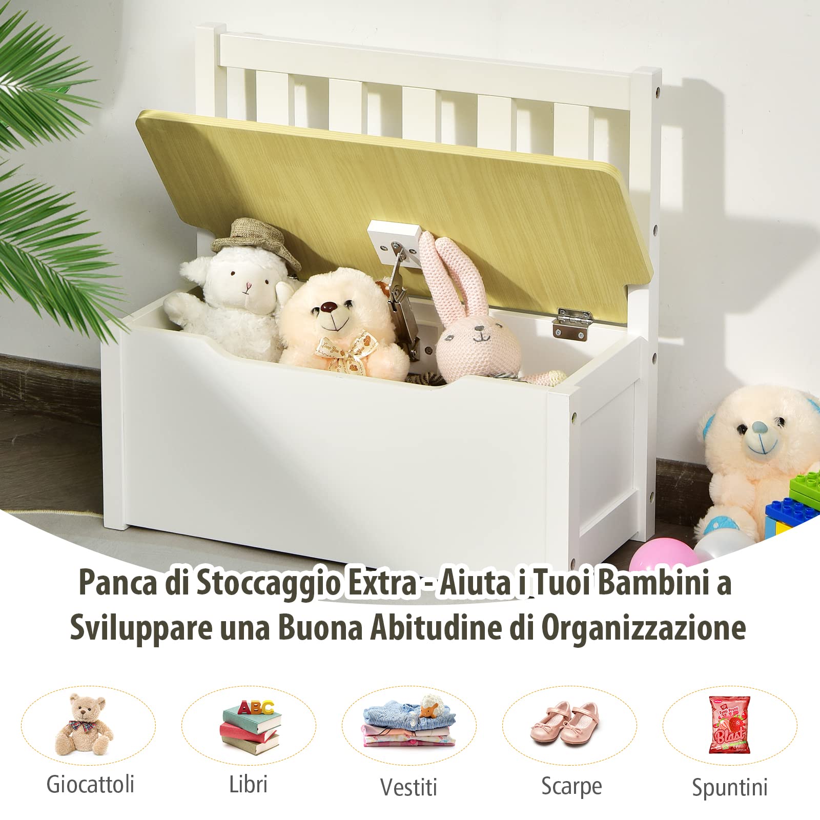 COSTWAY Set 4 Pezzi Tavolo e Sedie per Bambini, 2 in 1 Tavolino Attività di Legno per Bambini con 2 Sedie e 1 Panca, per Giocare Disegnare Leggere e Mangiare (Naturale)