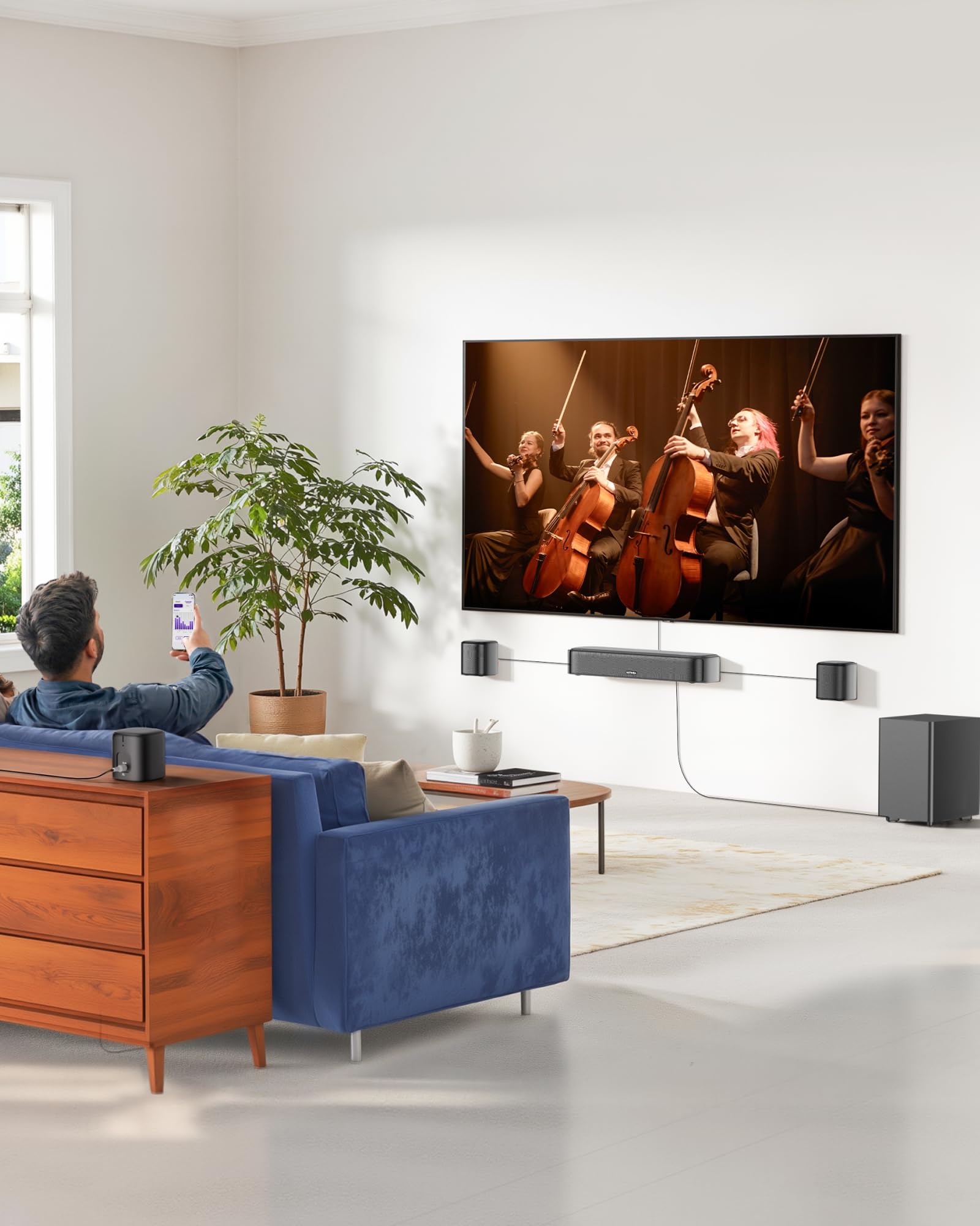 ULTIMEA 7.1 Surround Sound System mit Dolby Atmos, 420W Soundbar für TV Geräte mit 5,25" Subwoofer, App-Steuerung, Heimkino Soundsystem, VoiceMX, BassMX, HDMI eARC, Aura A60 Pro, Modell 2026