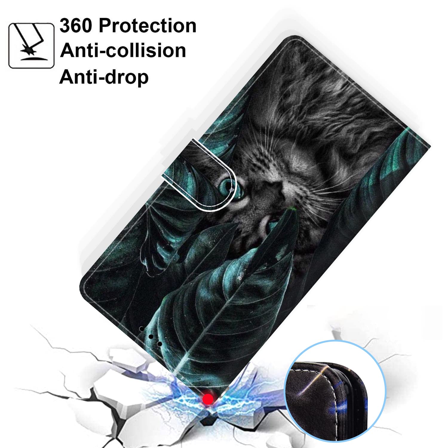 Nodigo per Huawei P Smart 2019/Honor 10 Lite Cover a Libro Pelle PU Portafoglio Magnetica con Disegni Animale Motivo Antiurto Case Flip Protettiva