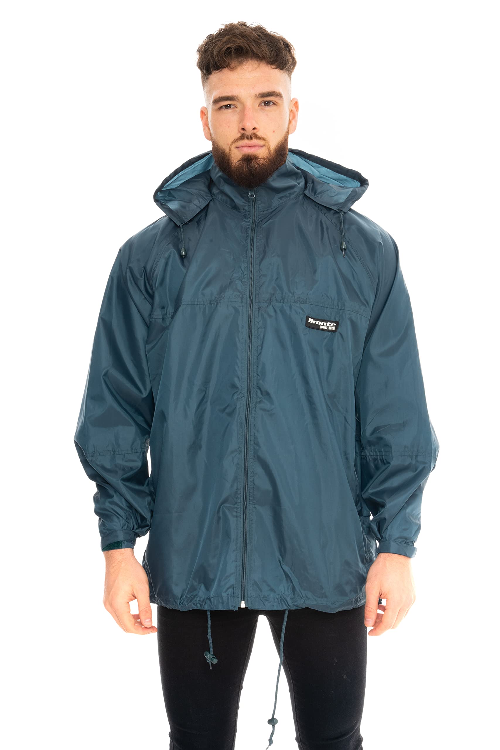 Chaqueta unisex con capucha para adultos, sin dibujos, impermeable, abrigo de lluvia sin forro