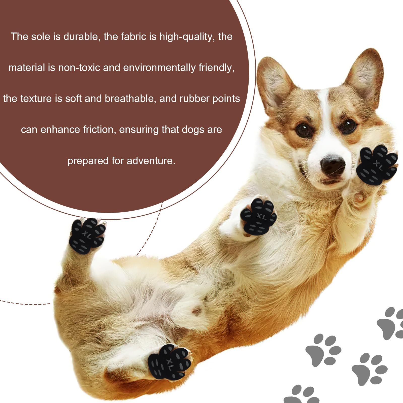 Protection Patte Chien Autocollant, Coussinet Pattes Chien 24 pièces, Chaussettes Chien Antidérapantes, Chaussettes Chien Antidérapantes Traction - Soin des Pattes (M)