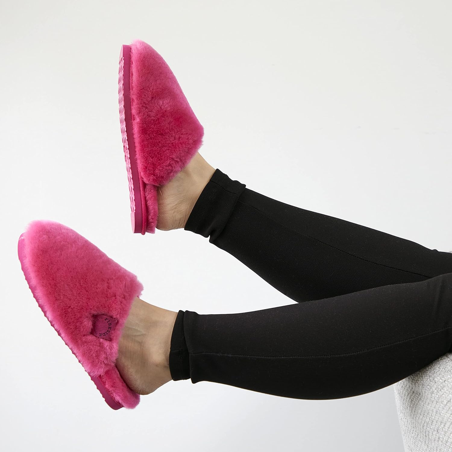 Fireside by Dearfoams Women's Shelly Beach All Over Genuine Shearling Easy on/Off Scuff