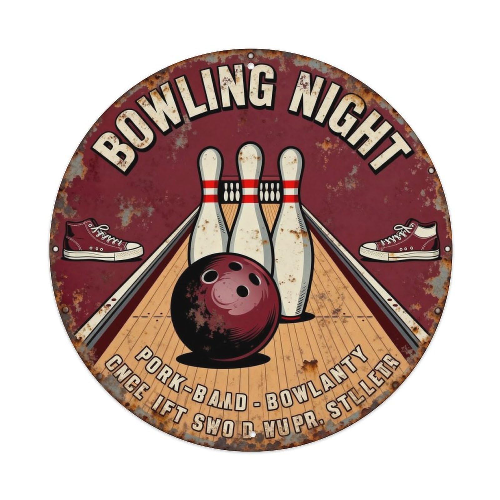 BOWLING NIGHT Metal Tin Sign Plaque