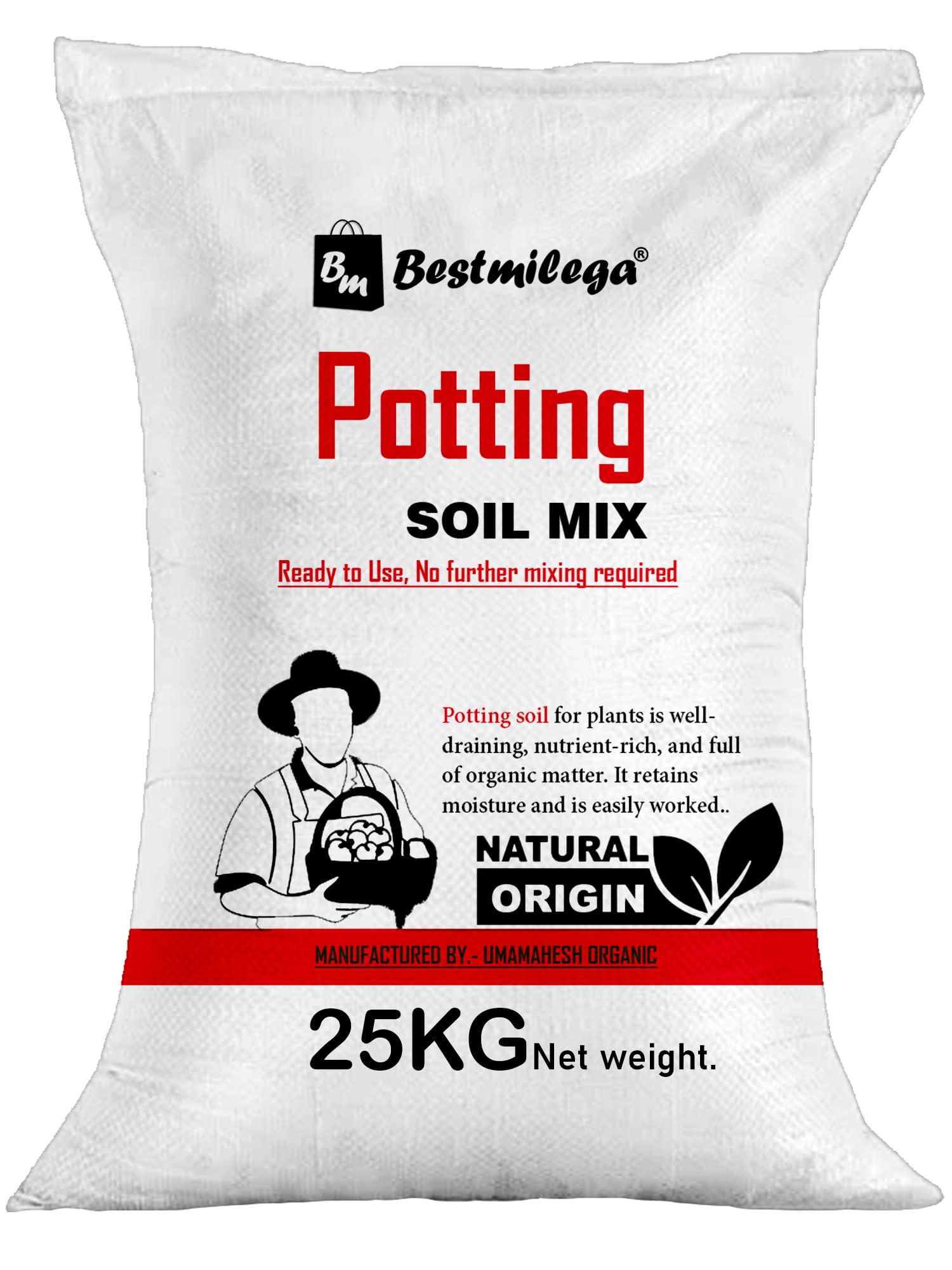 BEST MILEGA Potting Mix Soil for Plants | 25kg Garden Soil | Sand