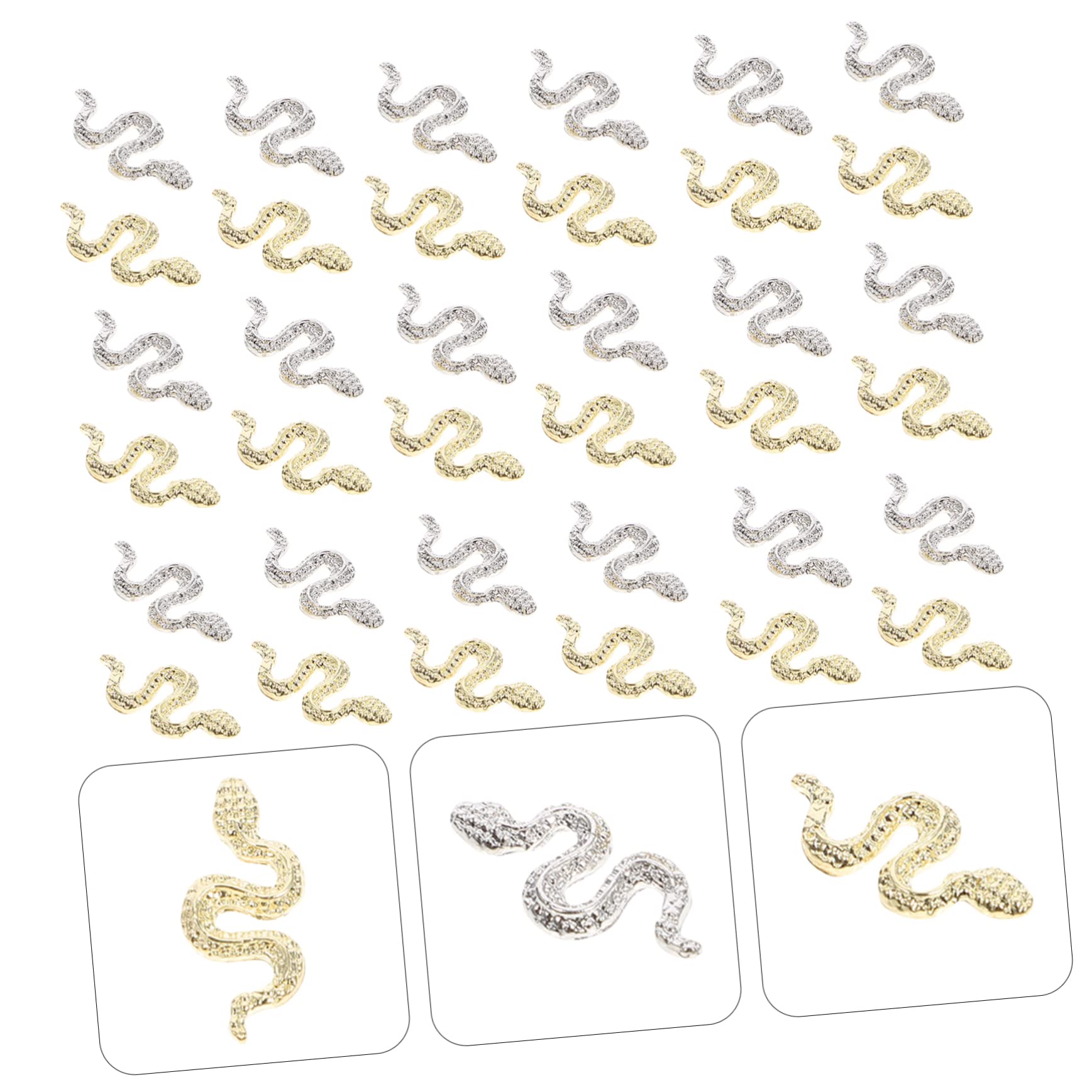 Didiseaon 40Pcs Snake Nail Charms for Unique Nail Art Manicure Accessories with Design Material Creative Nail Decorations for Fashionable Looks
