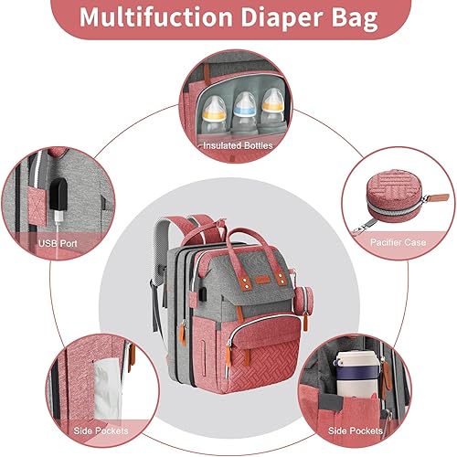 Miniatura 4 de Mochila para pañales, bolsa de pañales grande, bolsa de pañales multifuncional, bolsas de pañales..