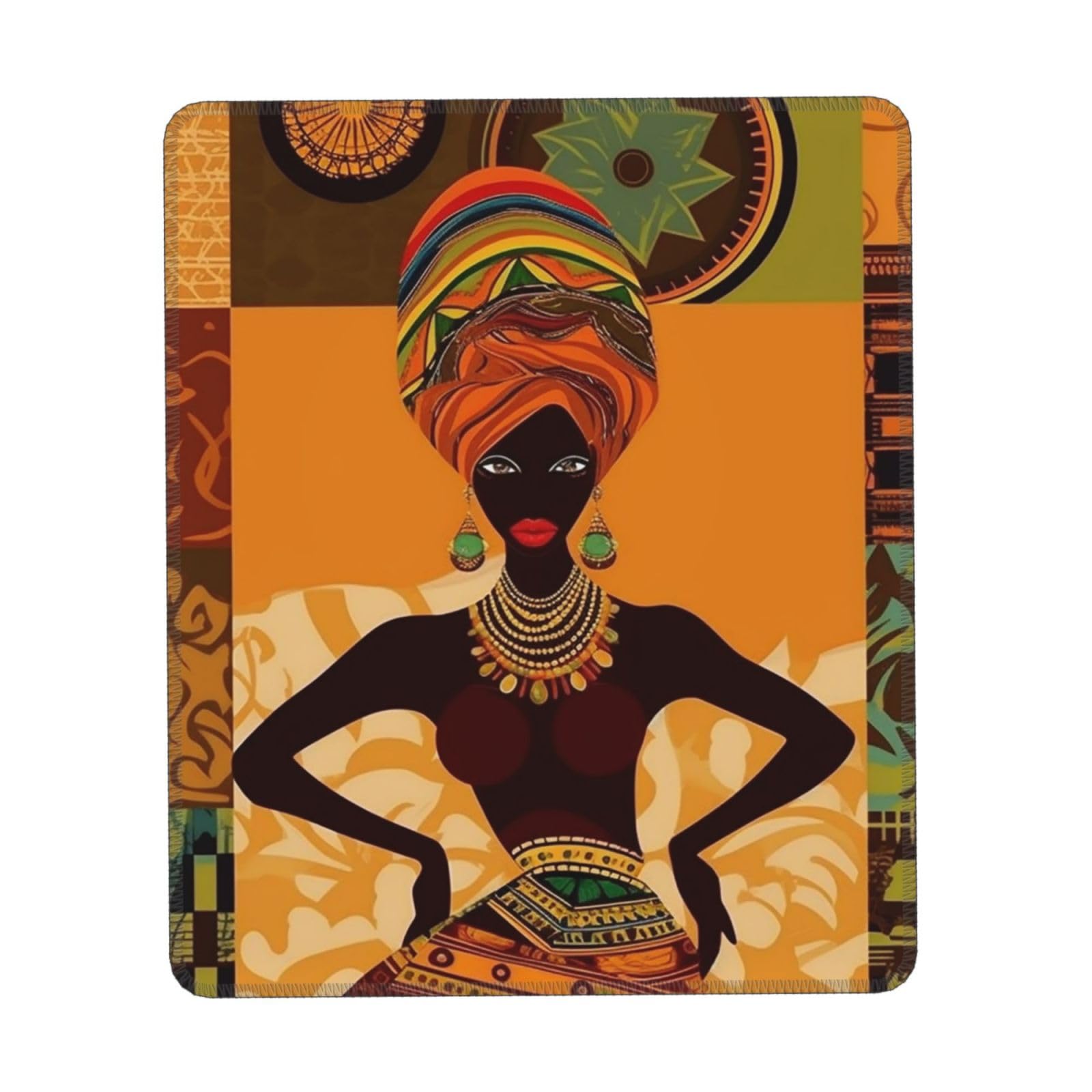 Gaming Mouse Pad with Non-Slip Rubber Base Mousepad Ultra-Smooth Comfortable Mouse Mat Washable Mousepads African Woman Desk Mat Wristing Pad for