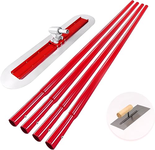 Miniatura 11 de Bull Float Kit de herramientas flotadoras de hormigón de 48"x12" Fresno, kit de tablero de acero inoxidable de extremo redondo, herramientas de