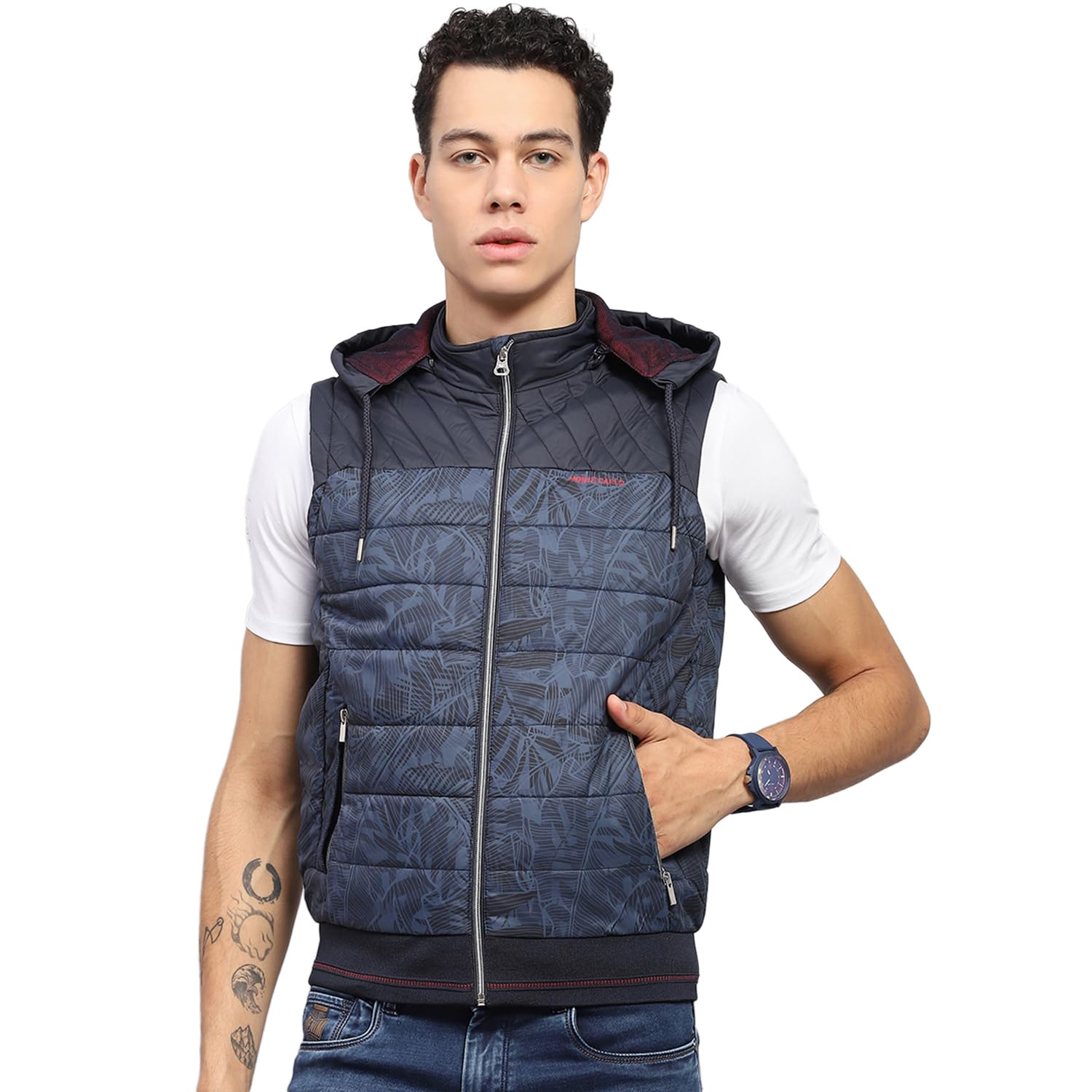 monte carlo Mens Solid Detachable Hoodie Sleeveless Jacket (224066719)-picture-10
