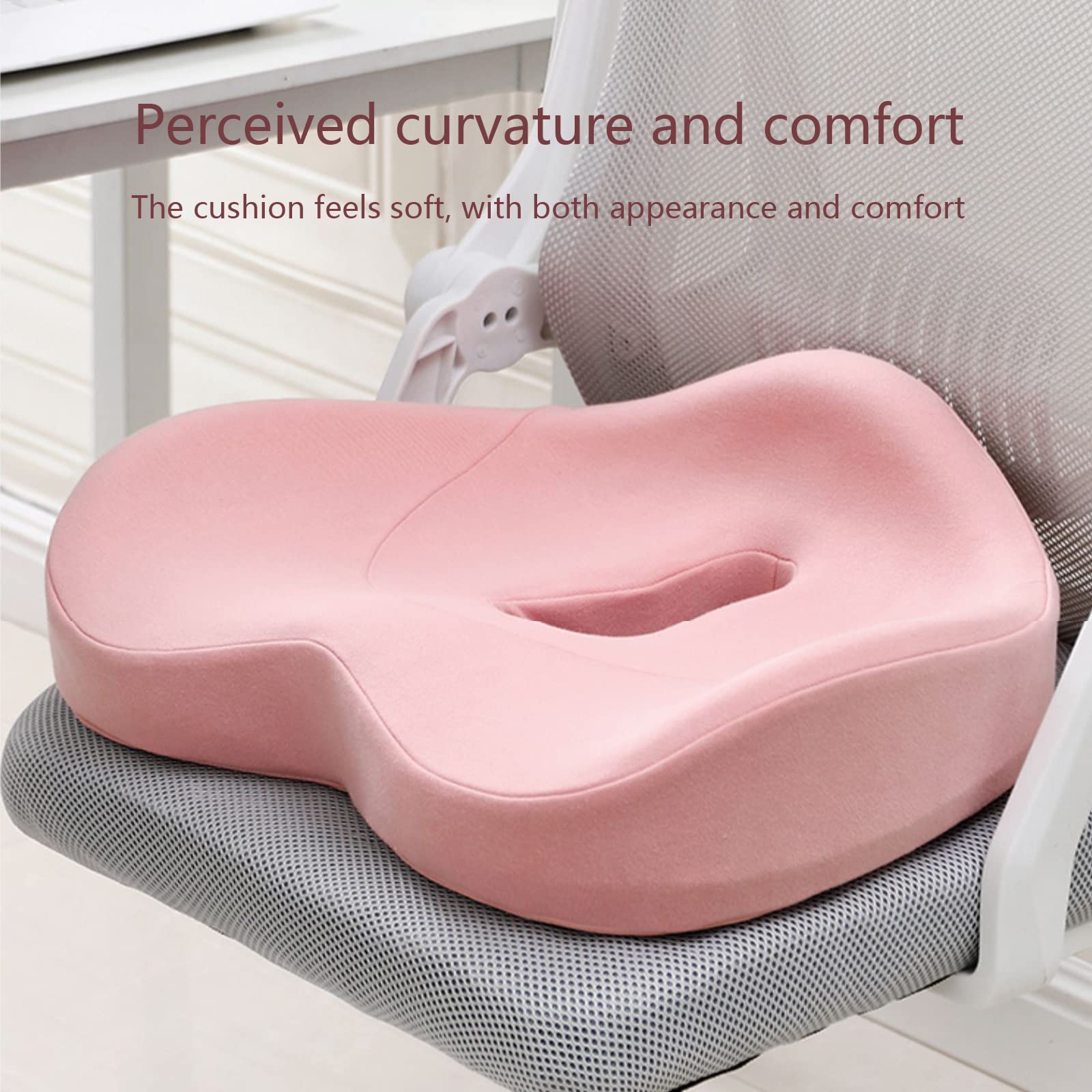 Cojín ortopédico de asiento para silla de oficina, coche y silla de ruedas, cojín de espuma viscoelástica para soporte de espalda y alivio del dolor de coxis, cojín de ciática con diseño ergonómico y