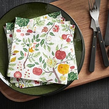IKEA HAVSBRAXEN Kağıt peçete, desenli çok renkli, 33x33 cm (13x13 ) (30 paket)