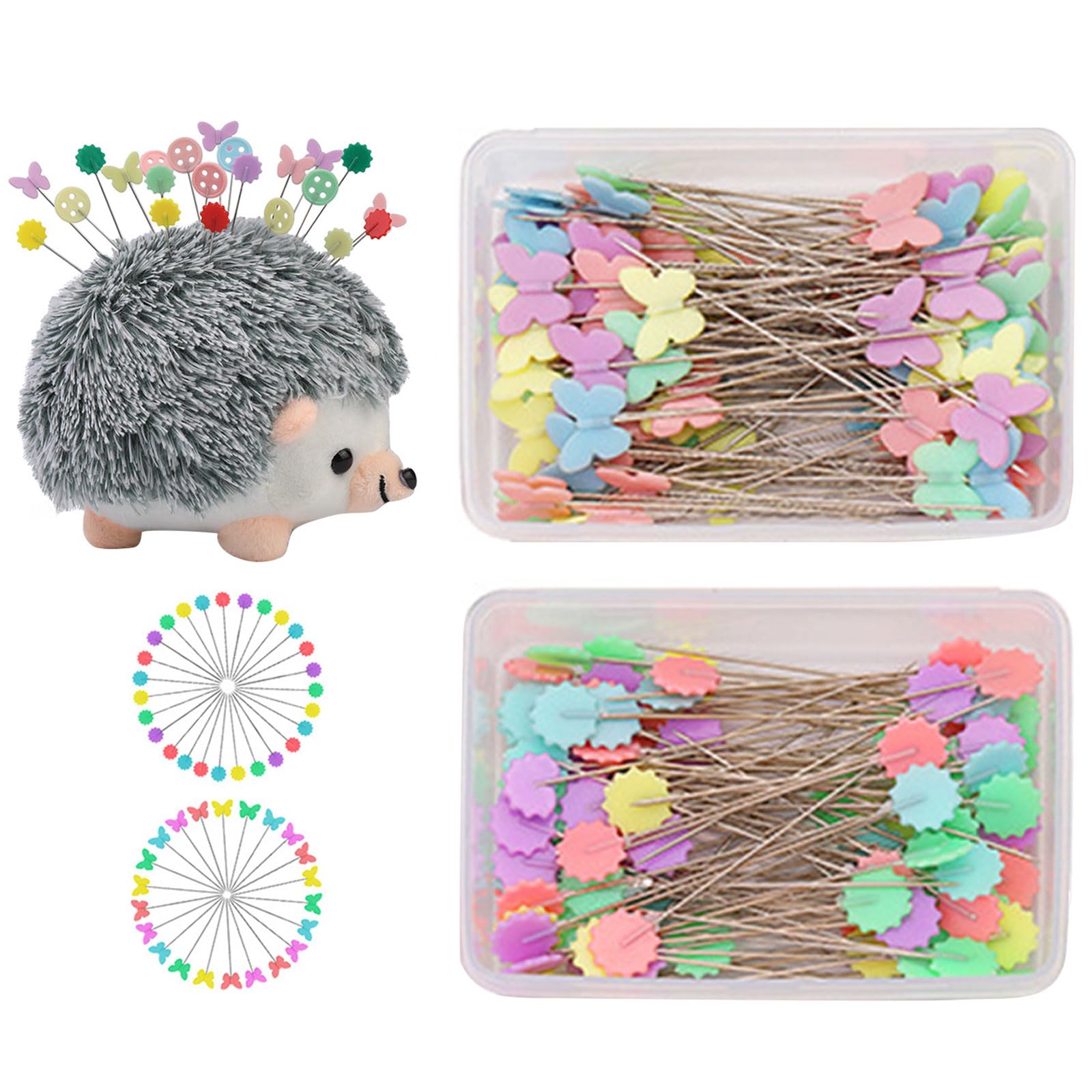 Kalttoy 2 Sewing Set Sewing Pins Animal Shape Pin Cushion Flower Head Pins Dressmaking Quilting for