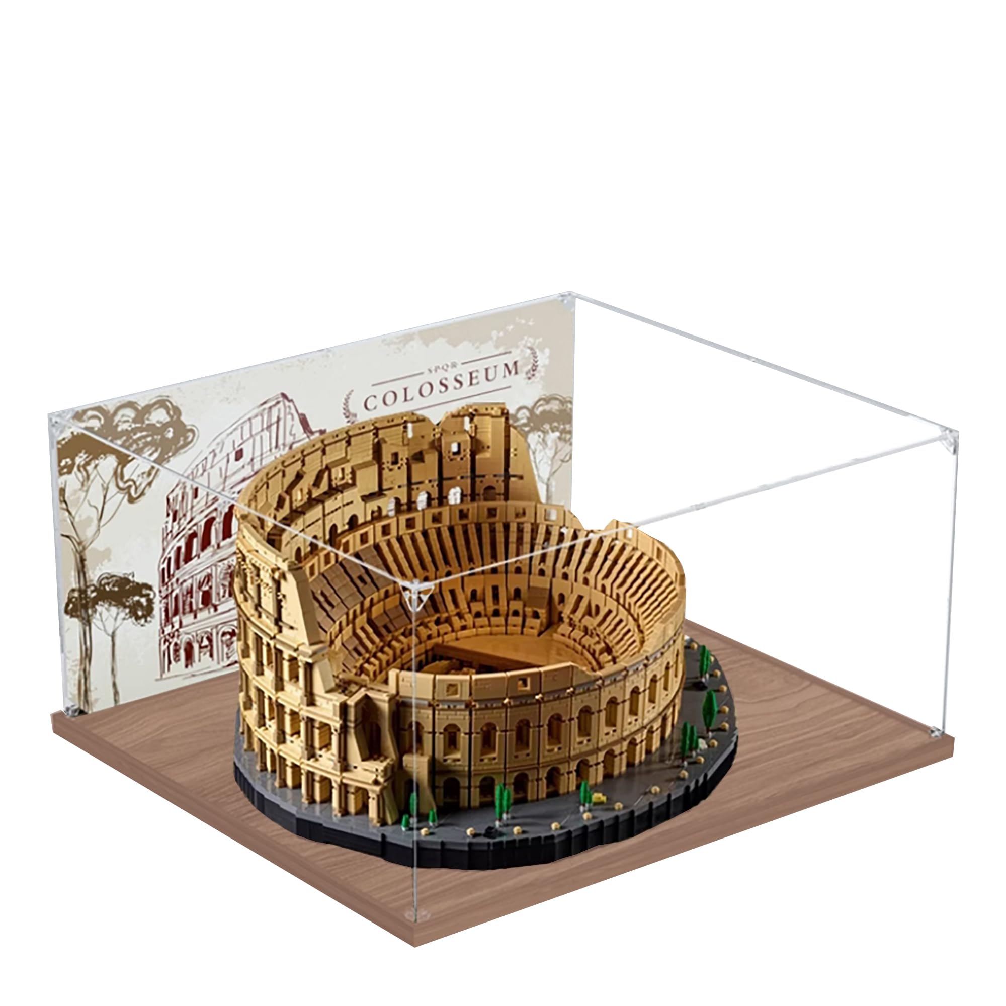 Acrylic Display Case for Lego 10276 Colosseum Model, 3mm Dustproof Display Box, Display Case Compatible with Lego 10276 (Model Not Included) (Background 3MM B)