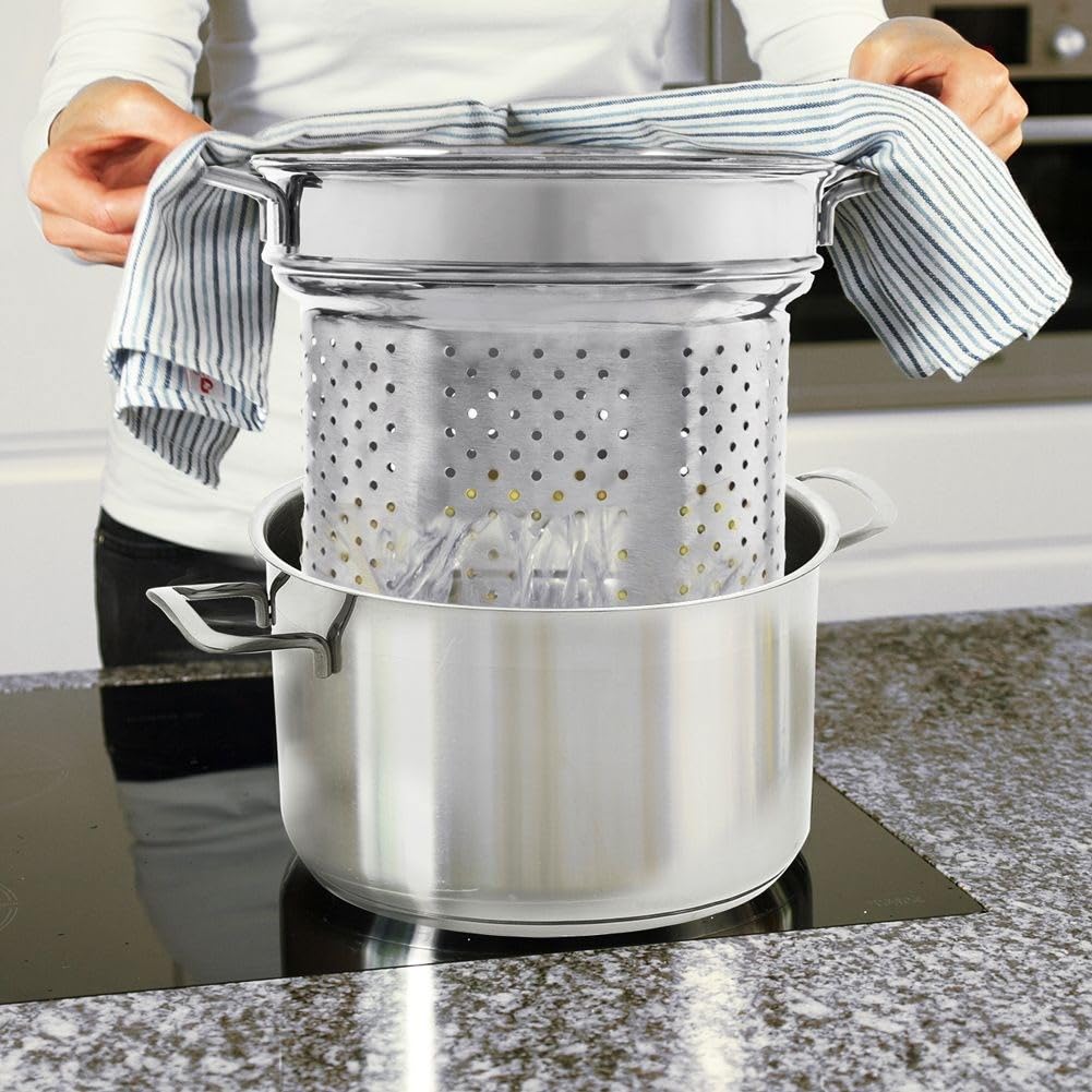 ANETT - Inserto per pasta, 8 l, in acciaio inox, 24 cm, senza coperchio, capacità di 8 kg e peso 769 g