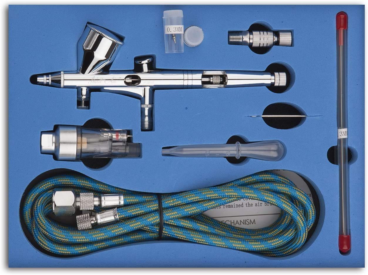 SP180K 9cc Cup Double-Action Trigger Air-Paint Control Airbrush for General-Purpose Art-and-Craft Projects Tattoo Model-Railroad