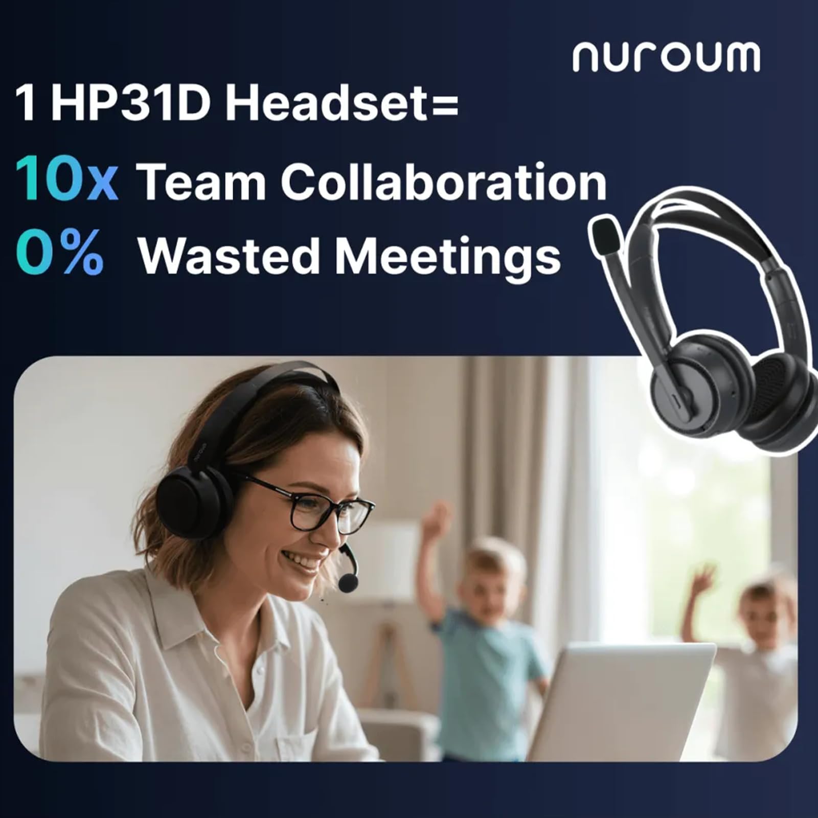 Nuroum HP31D(3rd Gen) Orecchette Bluetooth ENCNoise Canceлlazione - Dettaglio