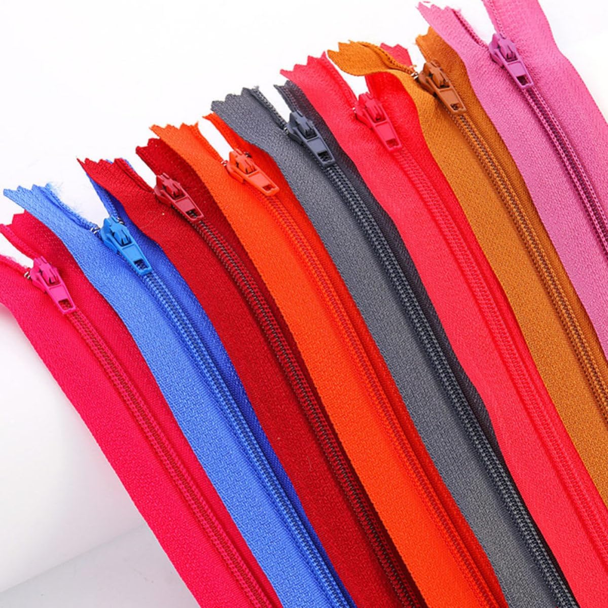 DIY Colorful Nylon Zippers for Sewing Crafts 100pcs Pack