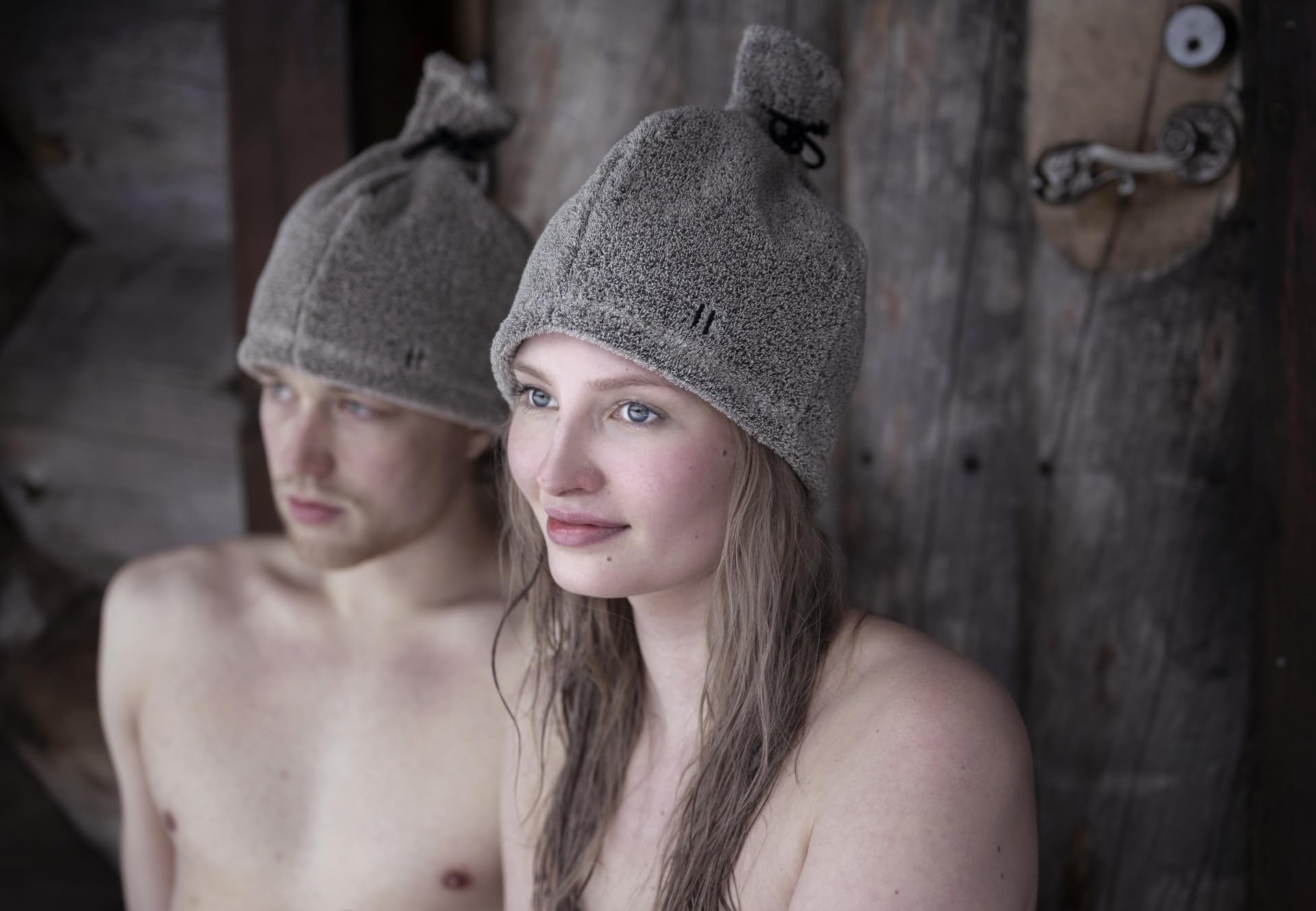 Rento [W] Sauna hat Linen Terry Brown