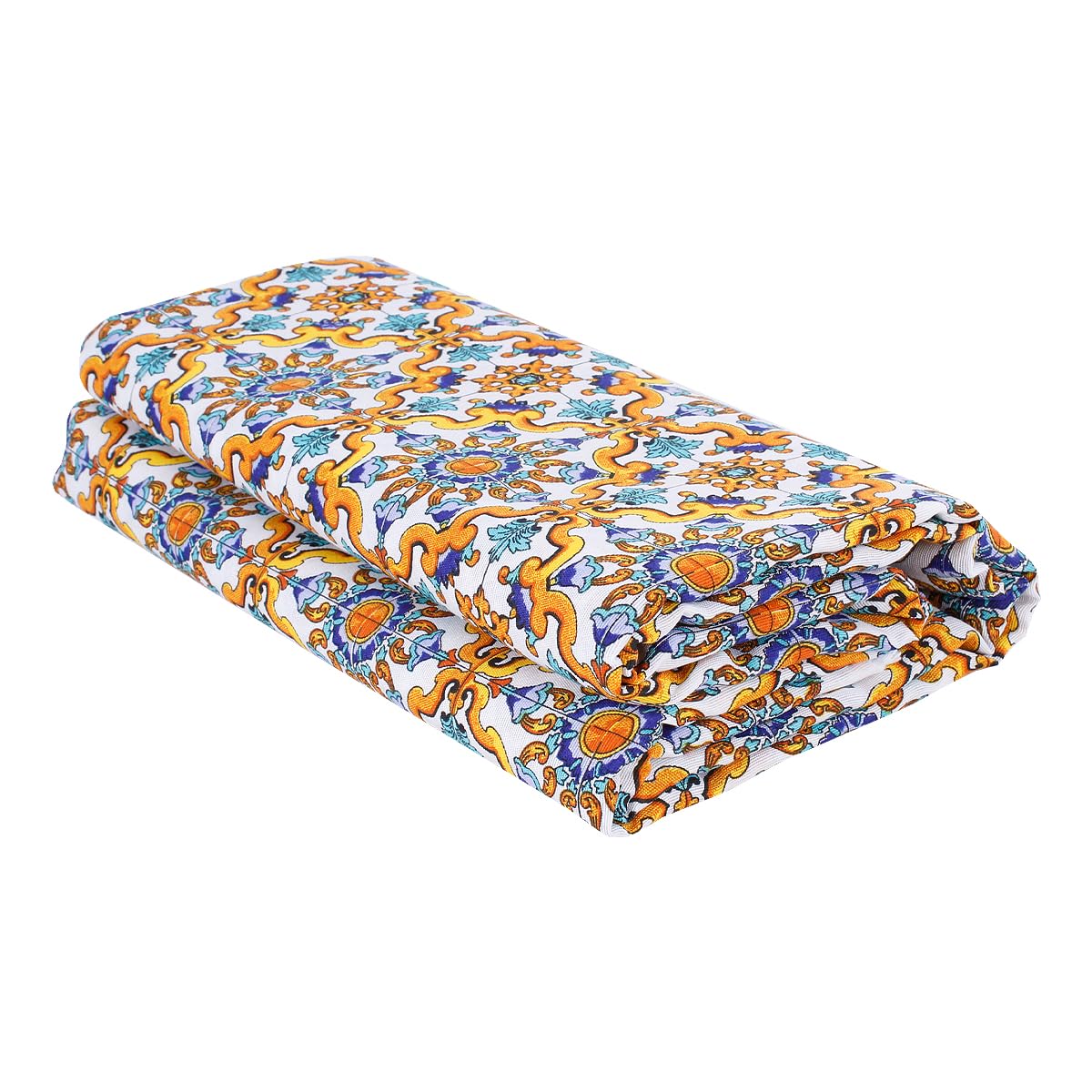 Tessuto Fantasia Zucca Su Fondo Naturale - 100% Cotone Made In Italy - Altezza 180 Cm, Vendita Al Metro - 5