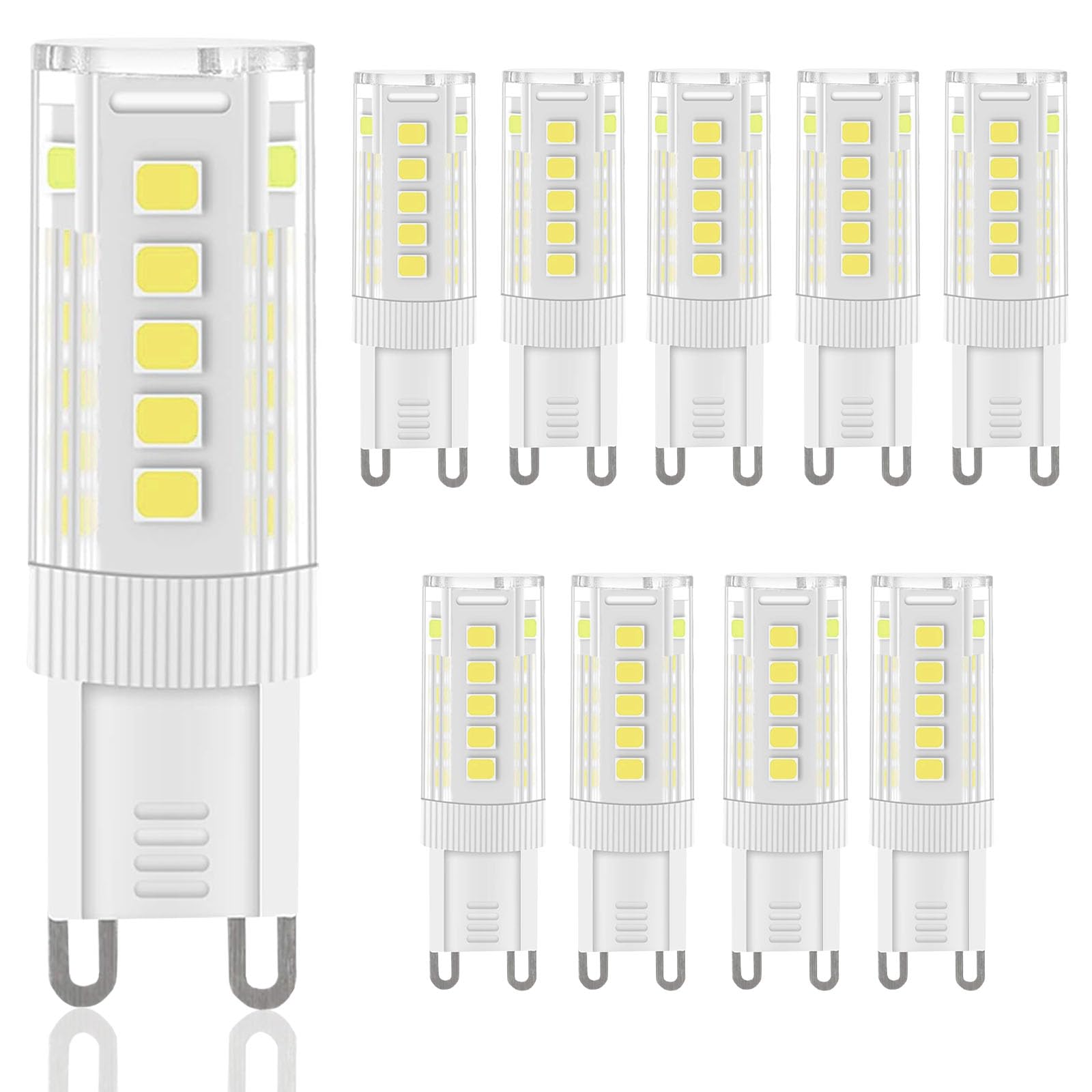 TOKIISHE G9 LED Bulbs Cool White, 3W, 300LM, 6000K, Equivalent to 30W Halogen