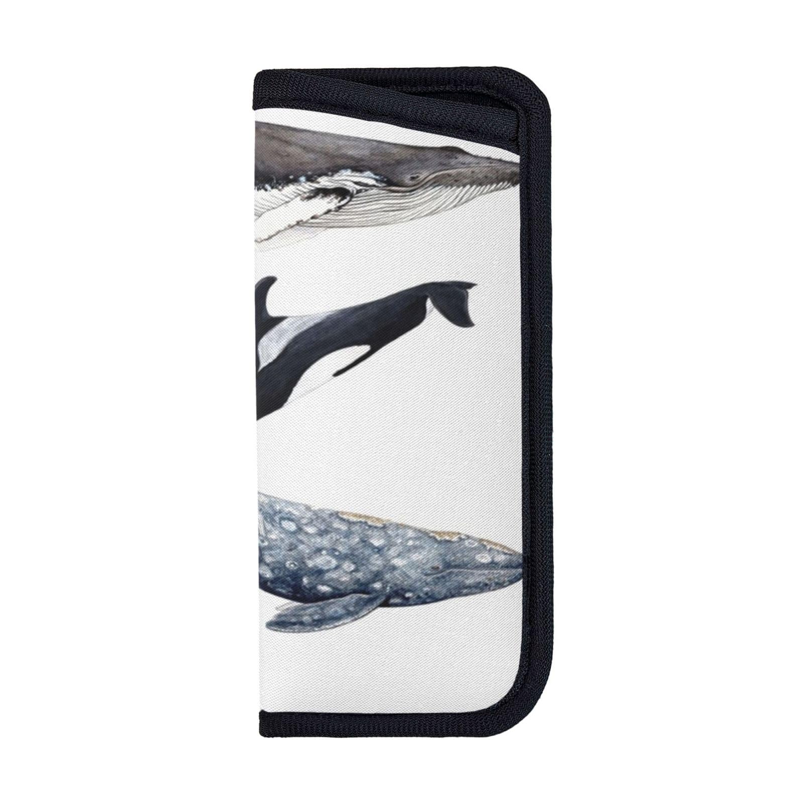 EgoMed Glasses Case,Anti-Scratch Spectacles Sleeve Portable Eyewear Case Sunglasses Case, Orca Humpback And Grey Whales