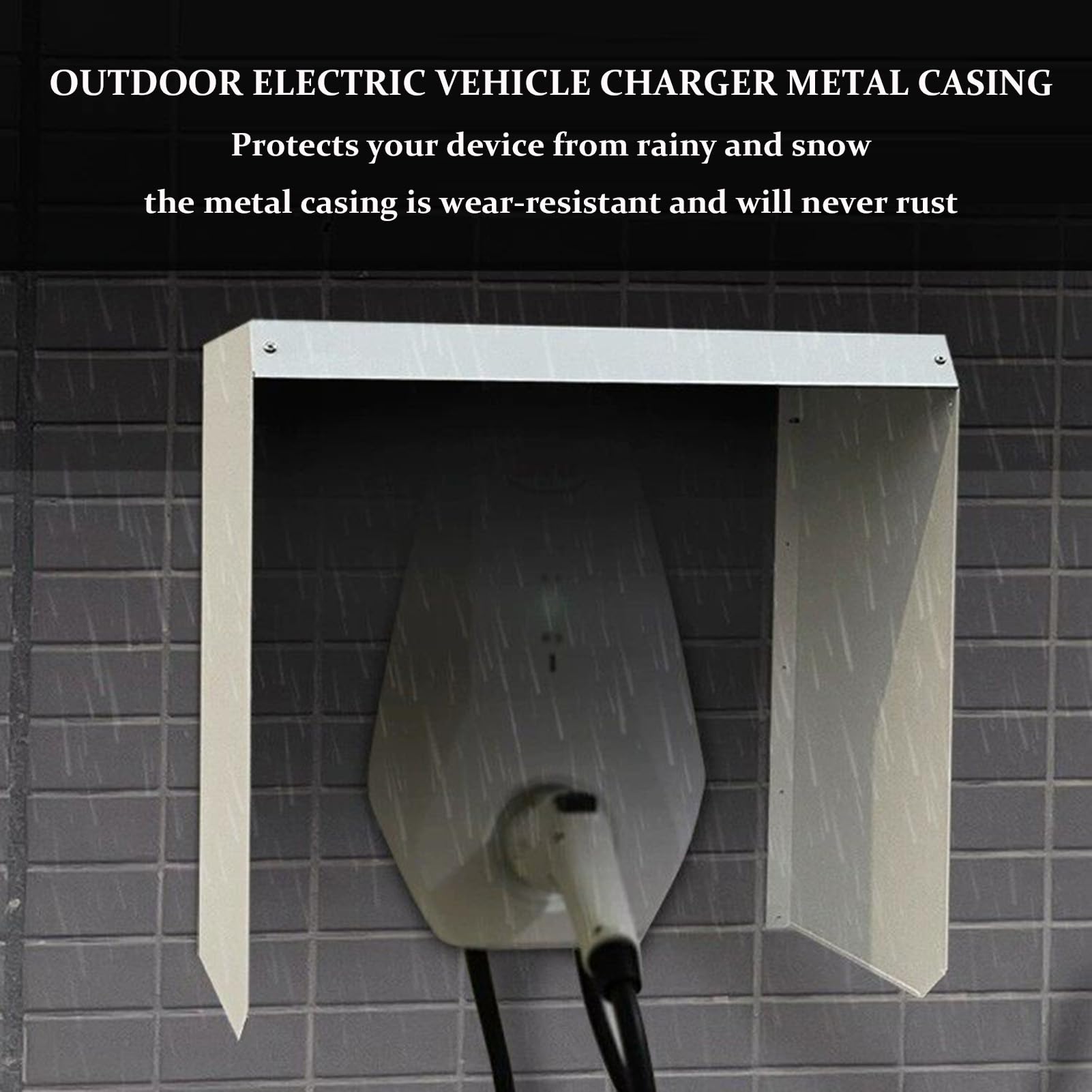 Funda universal para cargador de coche eléctrico, protector de estación de carga montado en la pared, carcasa resistente a la intemperie para exteriores, escudo de metal para enchufe y timbre