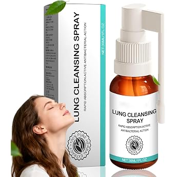 Herbal Lung Spray - 1 Piece Lung Cleansing Spray Lung Cleaning Spray Natural Plant Extracts Powerful Lung Cleansing Suitable for Daily Use White 1 Piece