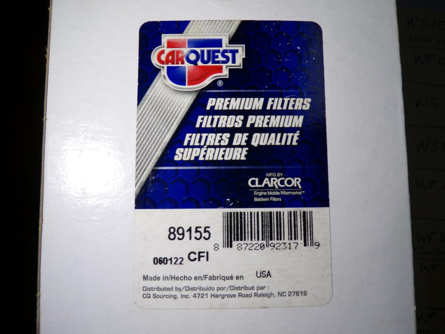 89155 Premium Coolant Filter Element