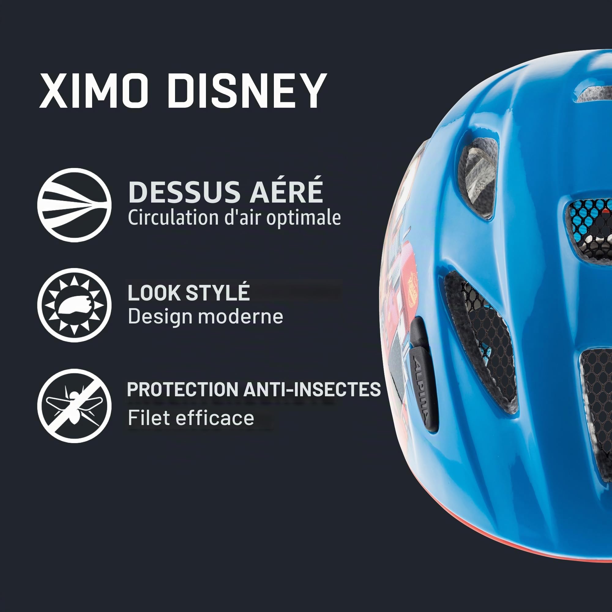 ALPINA Unisexe - Enfants, XIMO Disney Casque de vélo, Cars, 49-54 cm