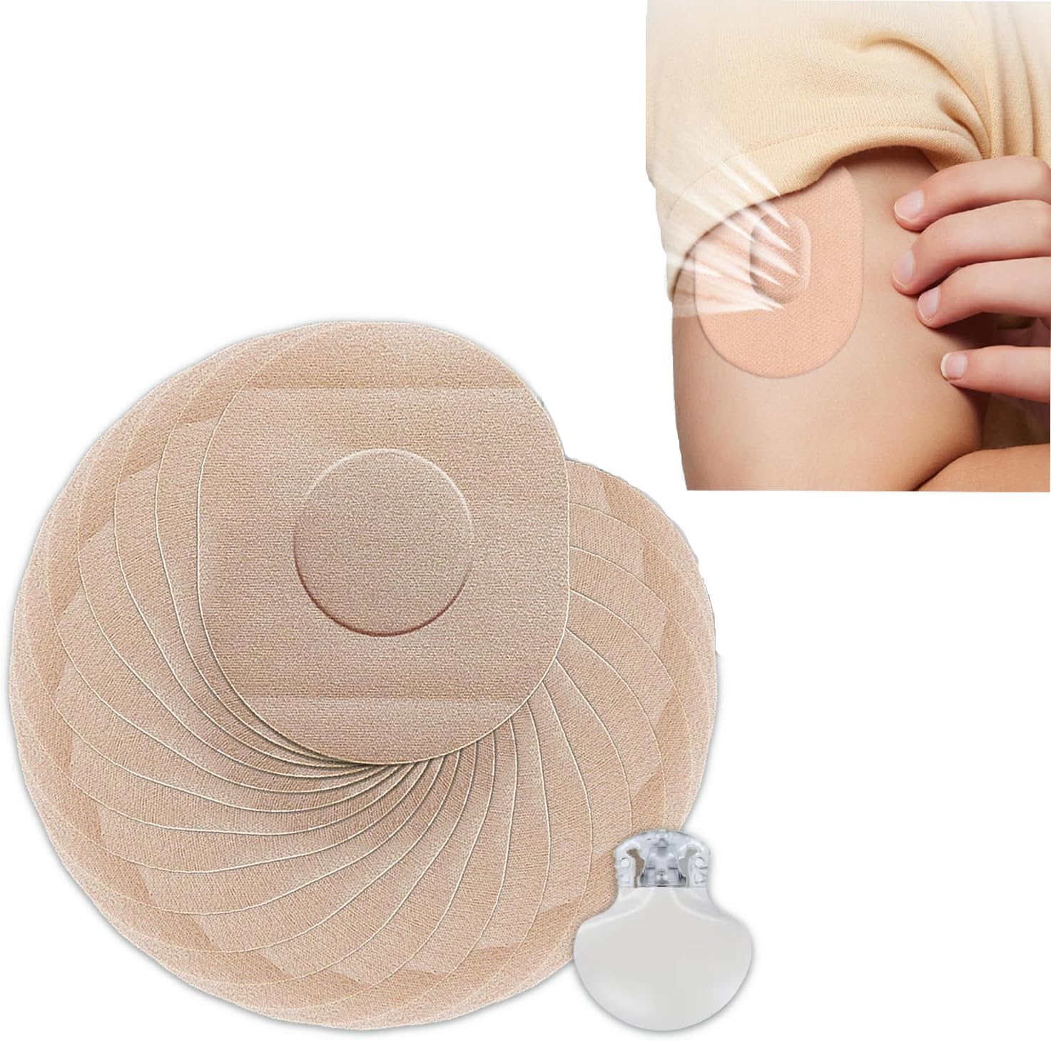 20PCS Adhesive Patches for Guardian Sensor 3/4,Waterproof and Latex Free CGM Sensor Patches for 7 Days,Pre-Cut Adhesive Tape,Continuous Glucose Monitor Protection Cover,No Hole&No Glue in The Center