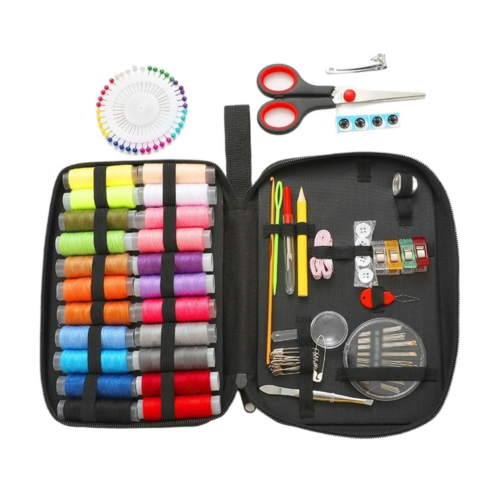 Bolsa de Costura con Juego de Hilo y Aguja de Carrete Grande, Caja de Costura con número Central