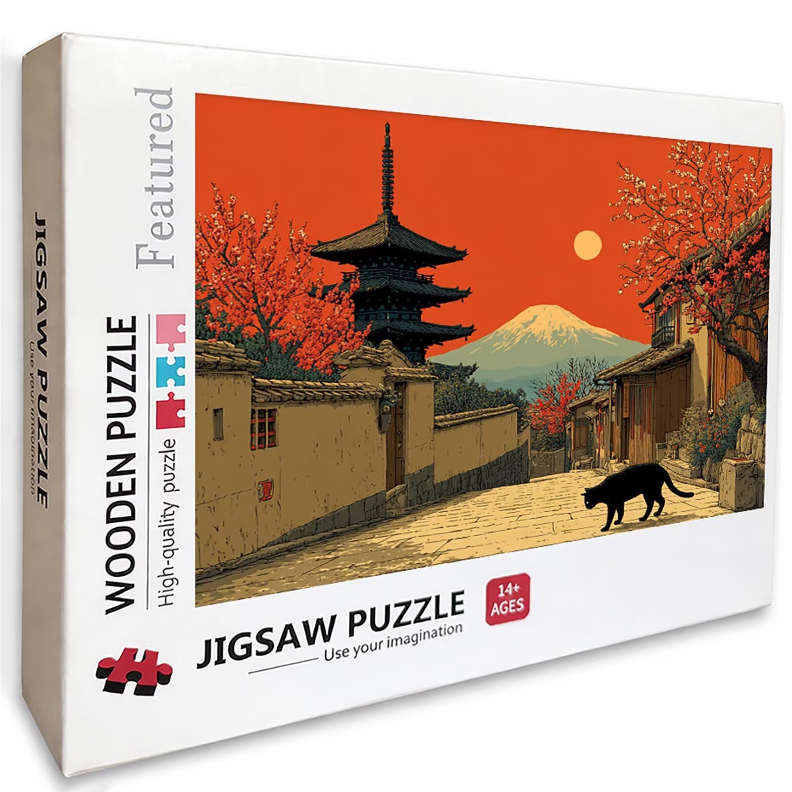 Mount Fuji Puzzle 6000 sztuk dla dorosłych, drewniane puzzle z pudełkiem 179 x 105 cm, pomysł na prezent dla mężczyzn i kobiet, zabawne gry rodzinne, opakowanie na prezent, dekoracja na lato, widok