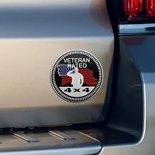 Rrids Badge Rated Car Emblem, Car Badges, 4 x 4 Round Automotive Emblem Decal, Auto Accessories 3D Metal Automotive Exterior Decoration Badge Sticker Universal for Vehicles Veteran Rated