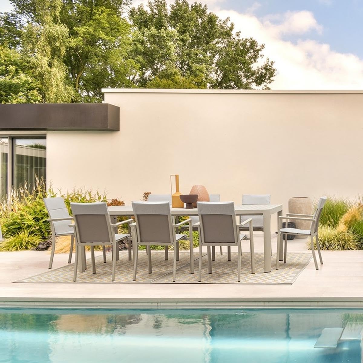 Kiplin Bizzotto Table extensible en aluminium 100 x 180-240 cm - Blanc