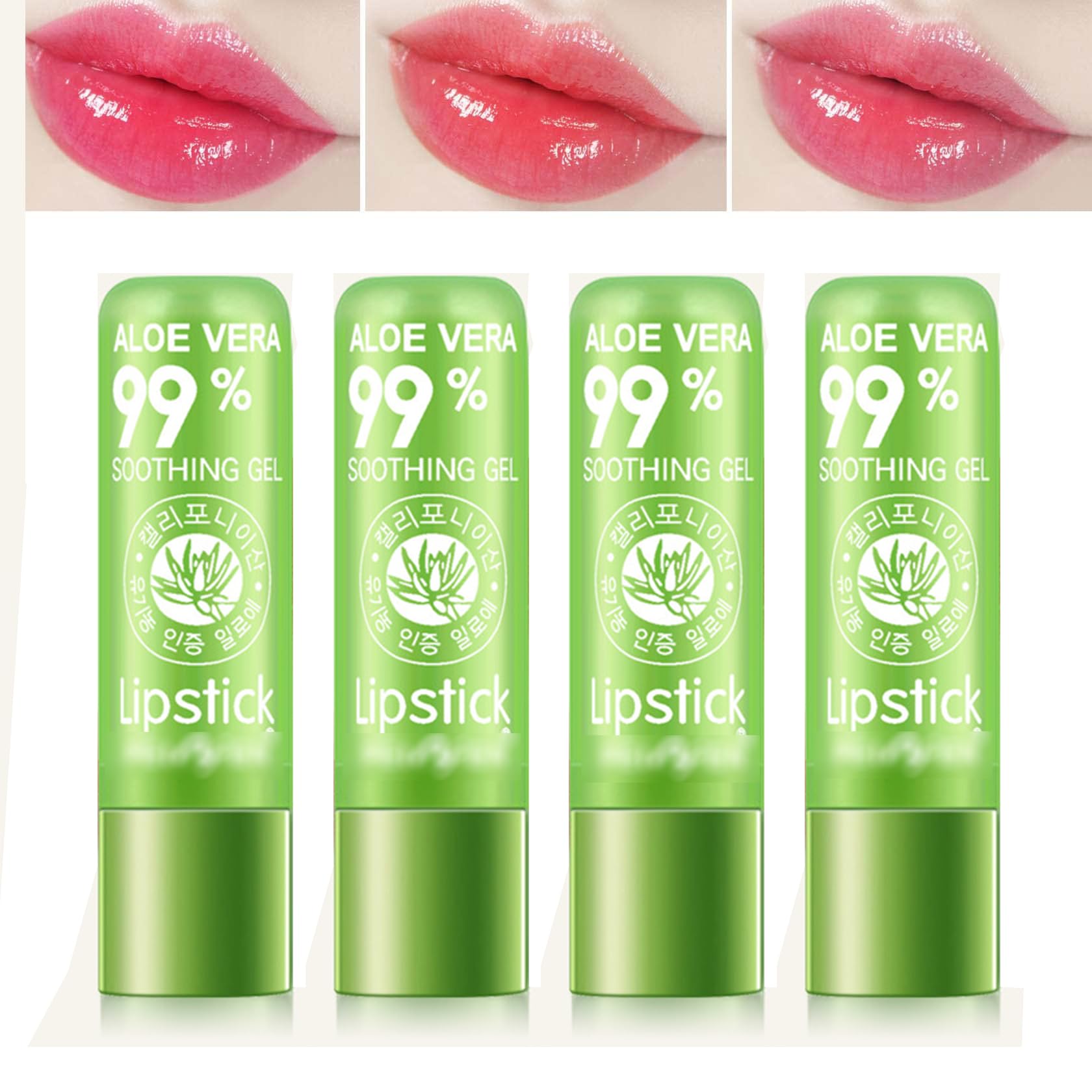 – Aloe Vera Lipstick,Magic Temperature Color Changing Lip Gloss Set,Long-lasting Nutritious Waterproof Lip Balm Moisturizing Lipstick Lip Makeup Kits for Women, 4 PCS