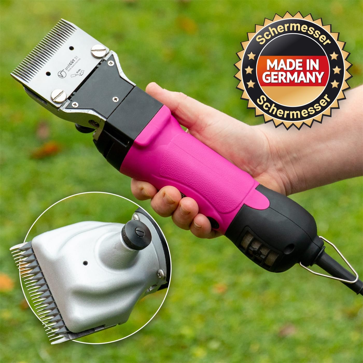VOSS.farming easyCUT Pro Pferdeschermaschine Pink Aesculap Schermesser Set